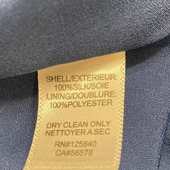 Intermix Women’s Size Large Blue Sonya 100% Silk Floral Back-Cutout Dress - Picture 11 of 11